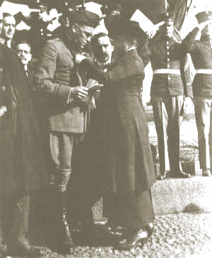 28-Sep-1918: Floyd's mother pins her son with the Croix de Guerre with 